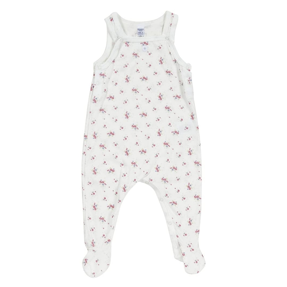 NWOT Petit Bateau Pink Floral Footies 3M